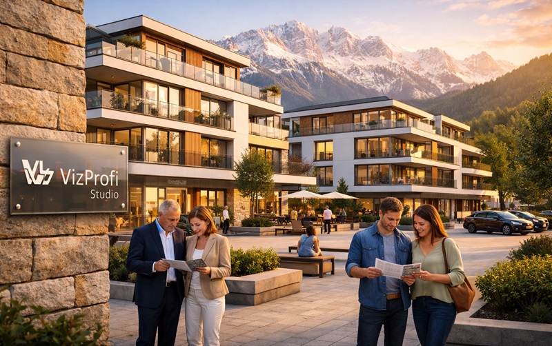 Premium 3D-Architekturvisualisierung für CH & AT | VizProfi Studio